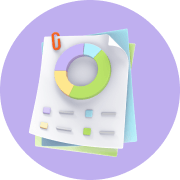 Assessments icon with purple circle. 