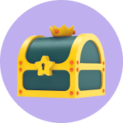 Membership chest with purple circle.