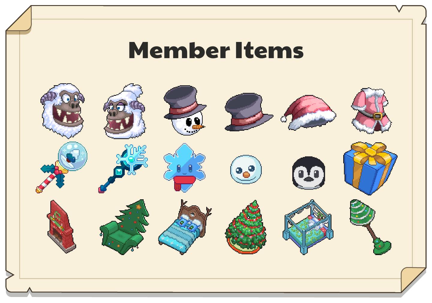 In-game Winterfest items for Premium Members