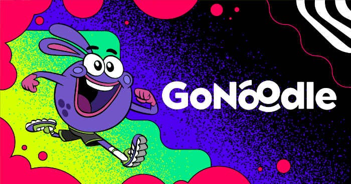 GoNoodle promotional poster showing cartoon character running.