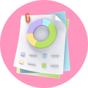Assessment Icon with pink circle background.