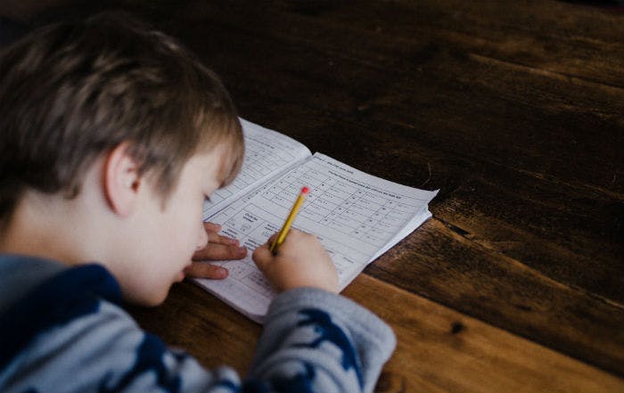 Child struggling with math.