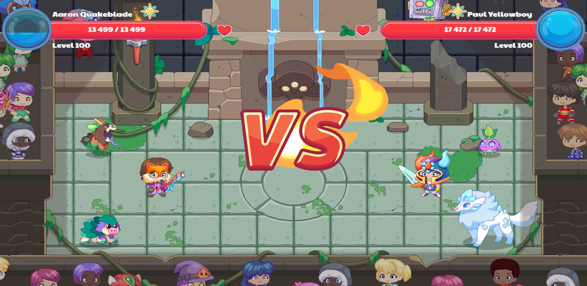 In-game screenshot of a Prodigy Math battle. 