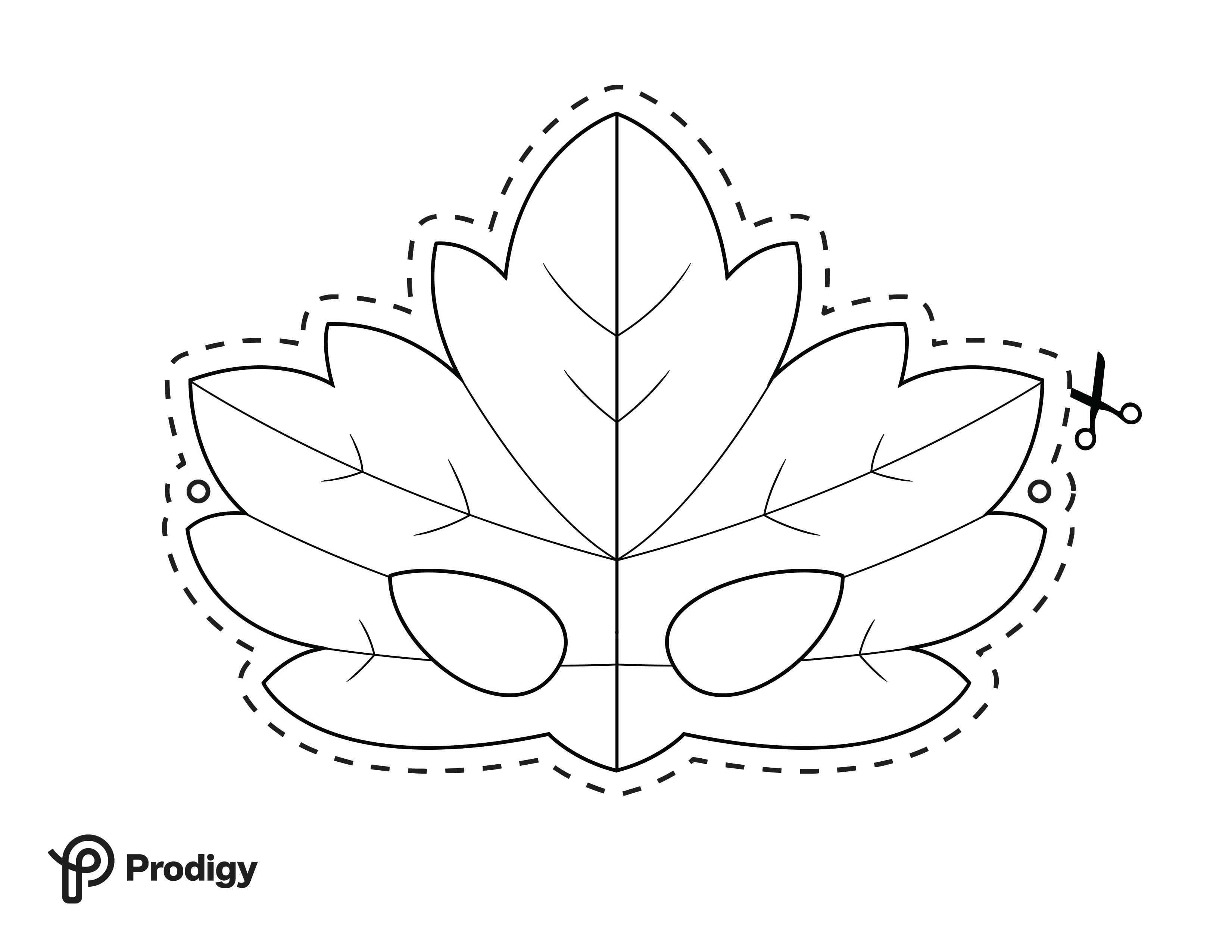 Printable leaf mask - black and white