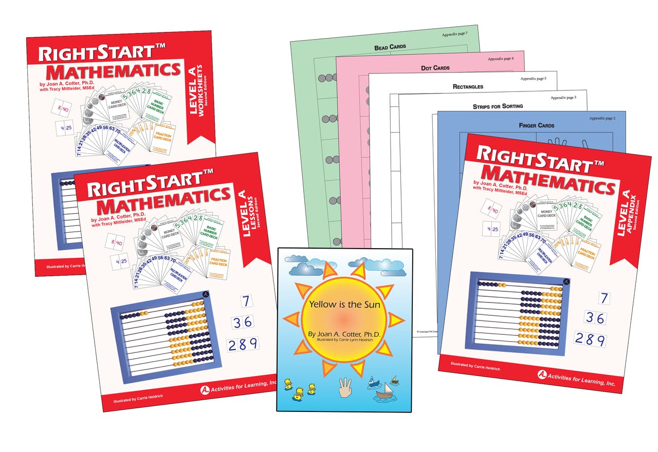 Rightstart Math booklets and workbooks.
