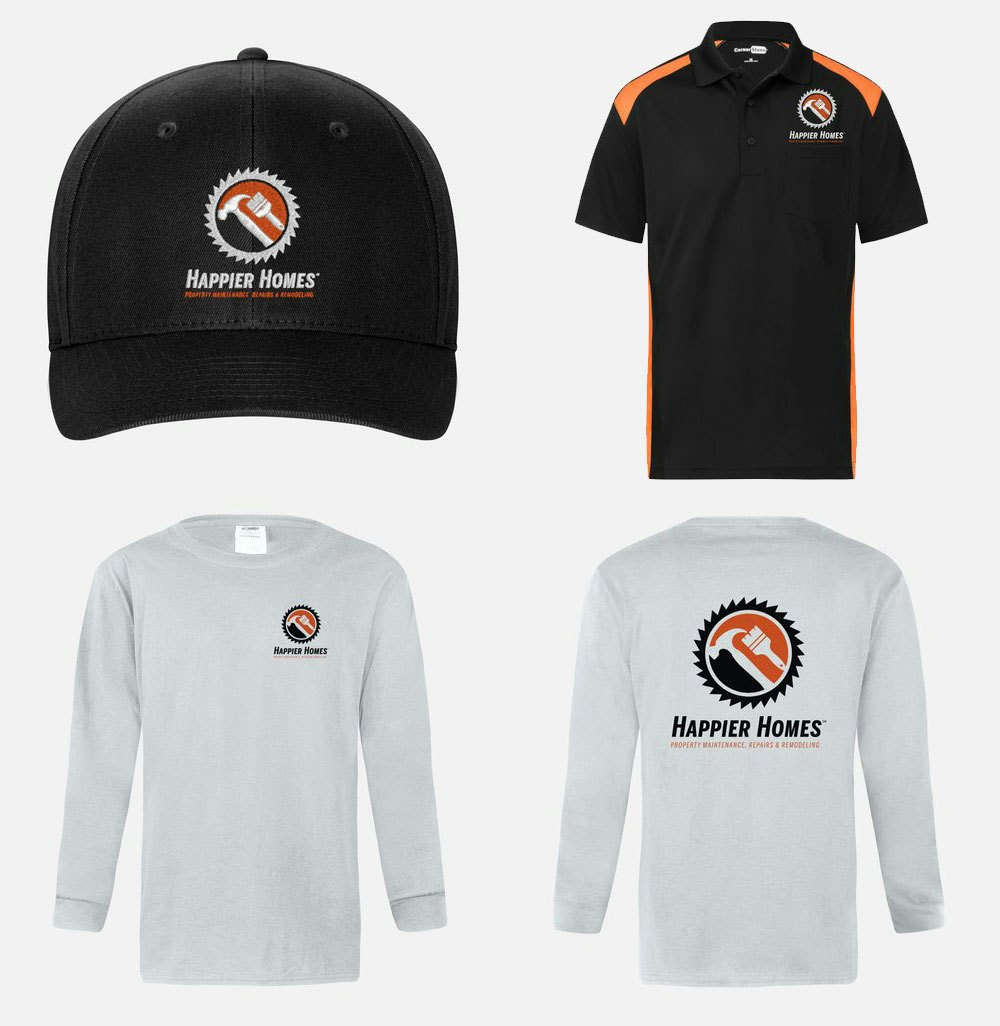Happier Homes - Hats, Polo and Sweatshirt design