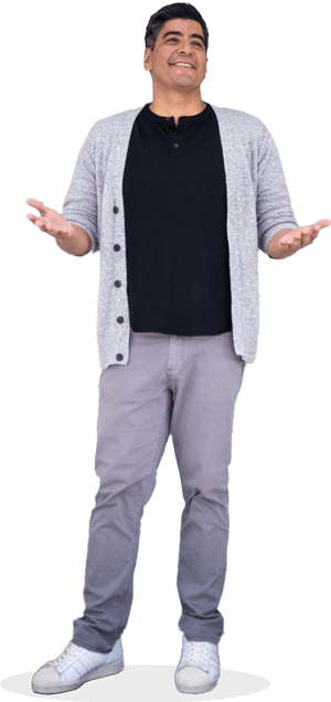 Paul Rodriguez - Standing in front of audience.