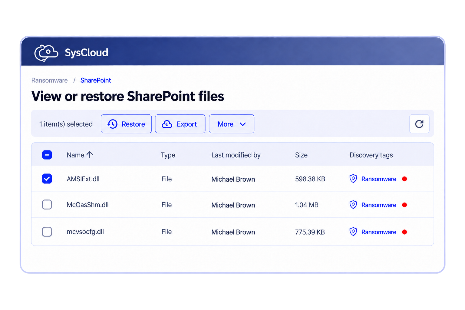 Detect and recover from ransomware fast