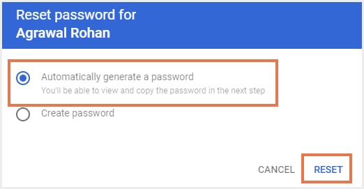 Automatically reset password