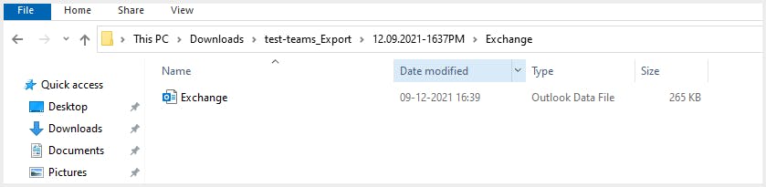 削除されたTeamsメッセージ-PSTファイルを復元