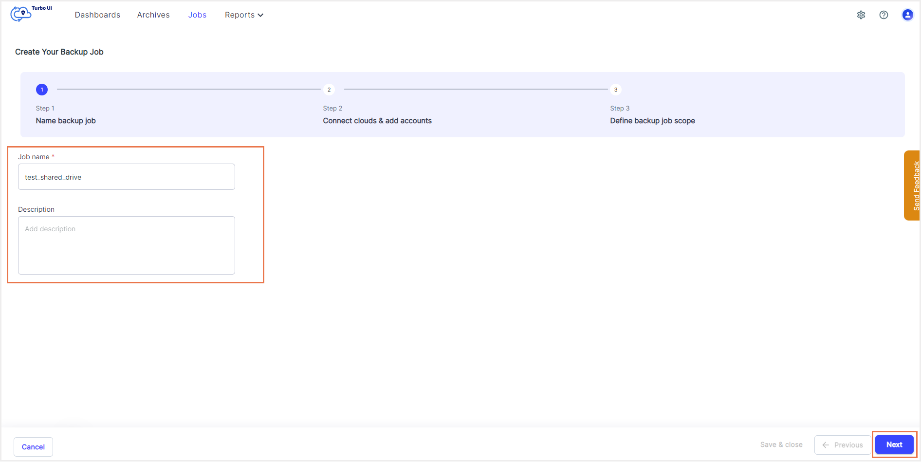 SysCloudを使用したgoogle共有ドライブのバックアップ - 名前と説明