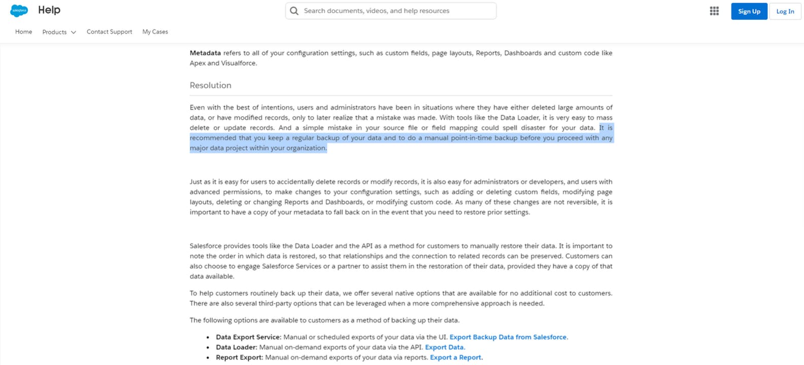 Salesforce recommends all users to back up their data. 