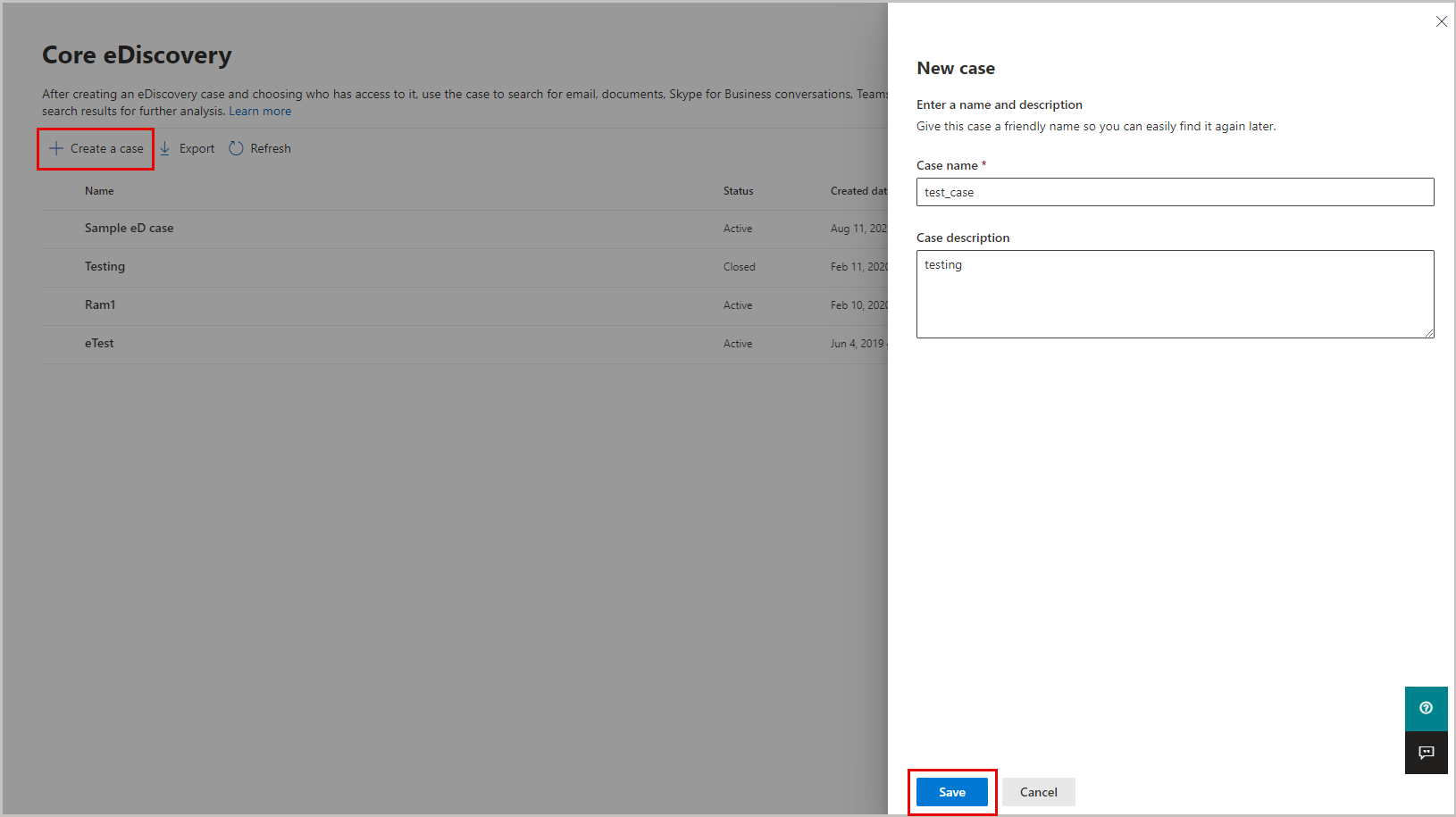 コアeディスカバリーでケースを作成