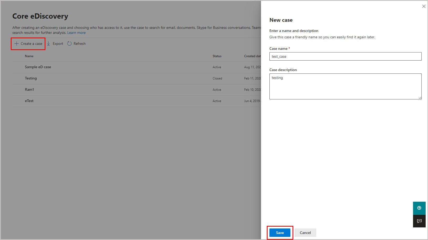 コアeディスカバリーでケースを作成
