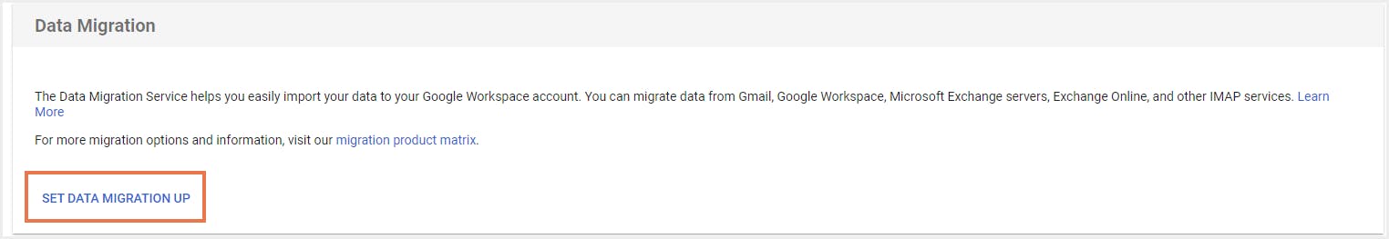 Set data migration up