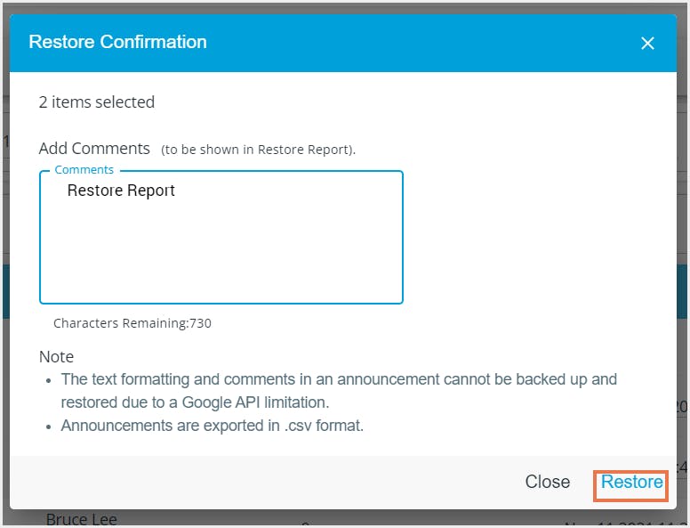 アナウンス・リストア確認