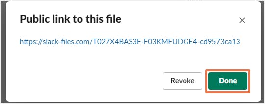 Public link to the Slack file