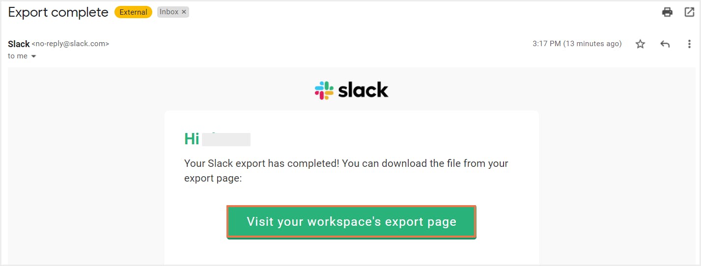 Slack export complete