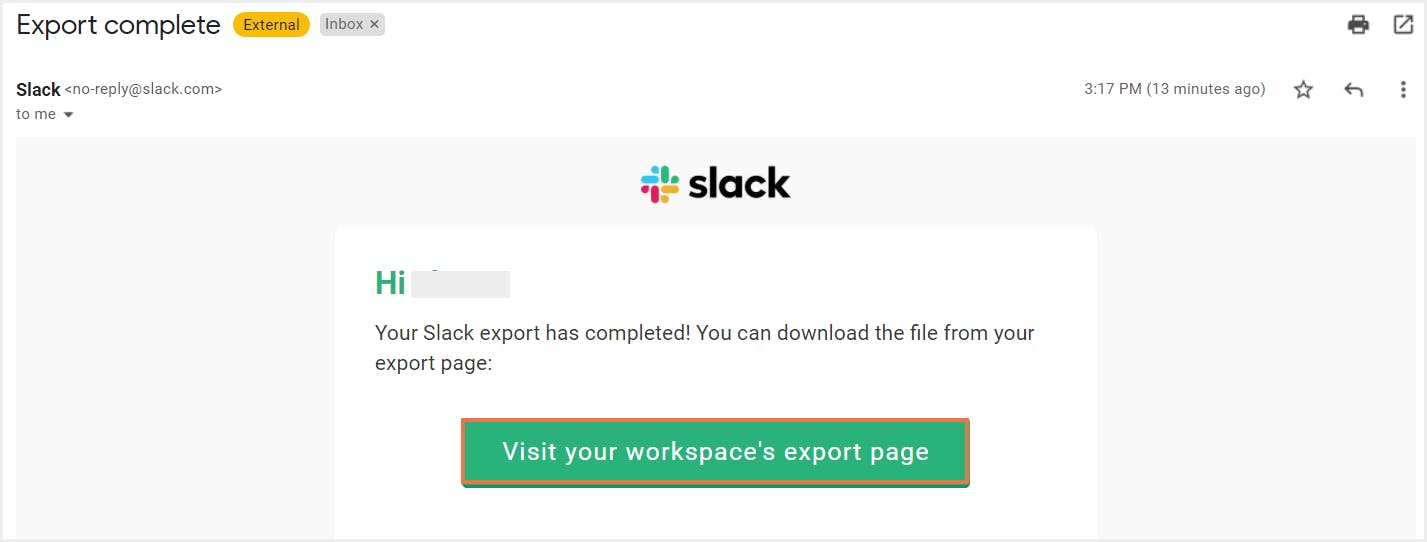 Slackエクスポート完了