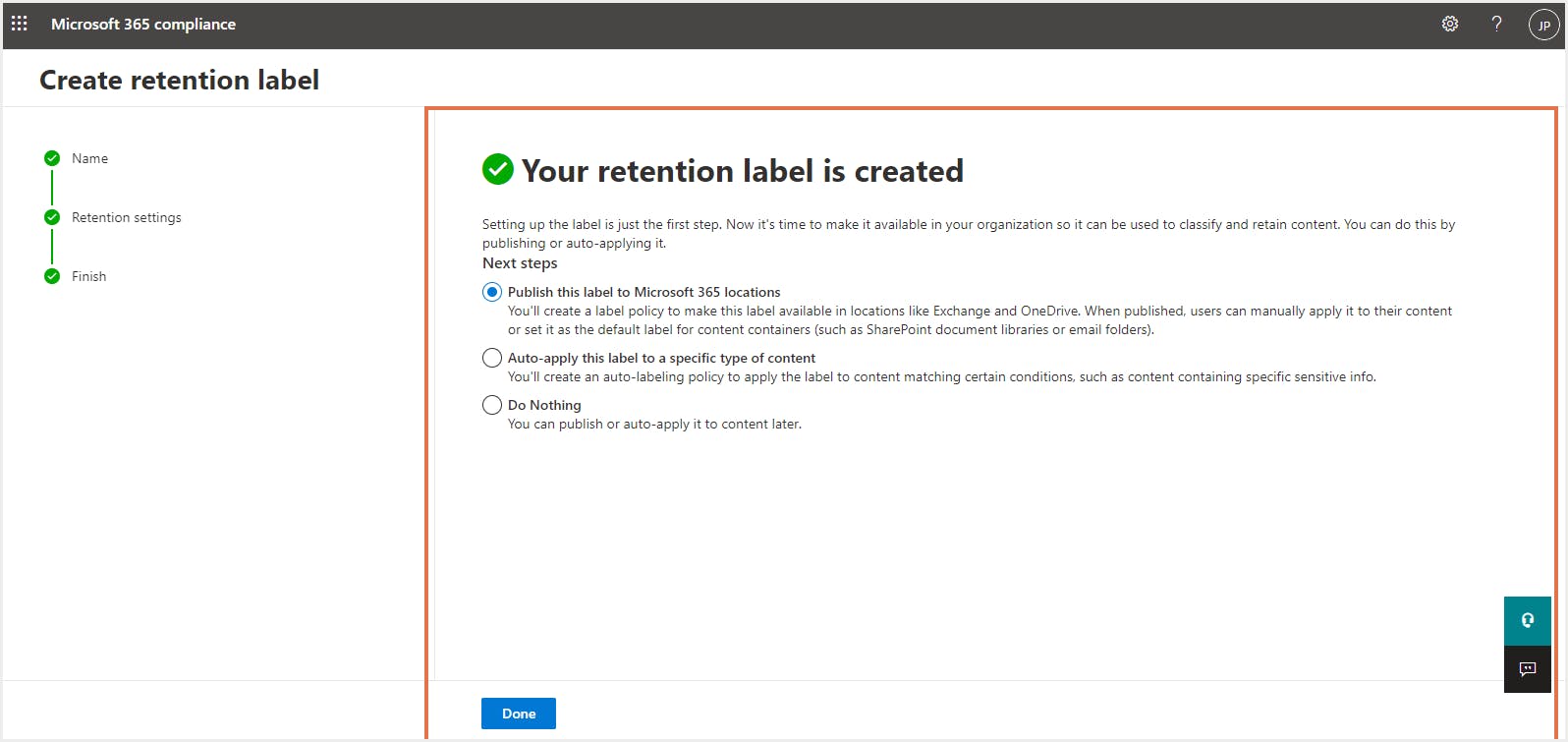 マイクロソフト365保持ラベル - いつ公開するか