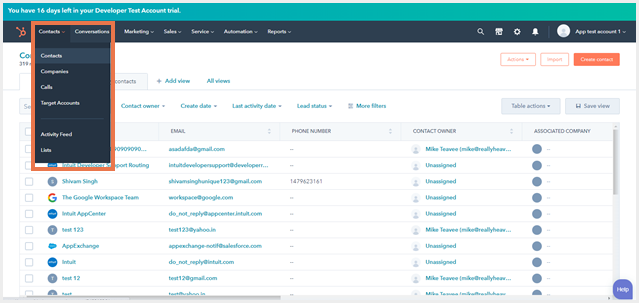 削除されたhubspotの連絡先を復元するステップ1