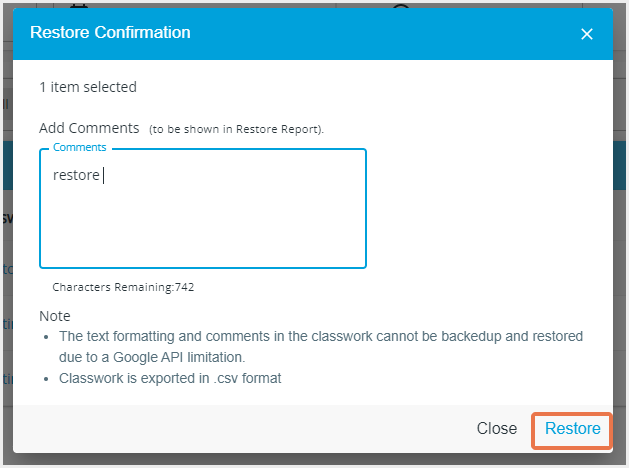SysCloudリストア確認