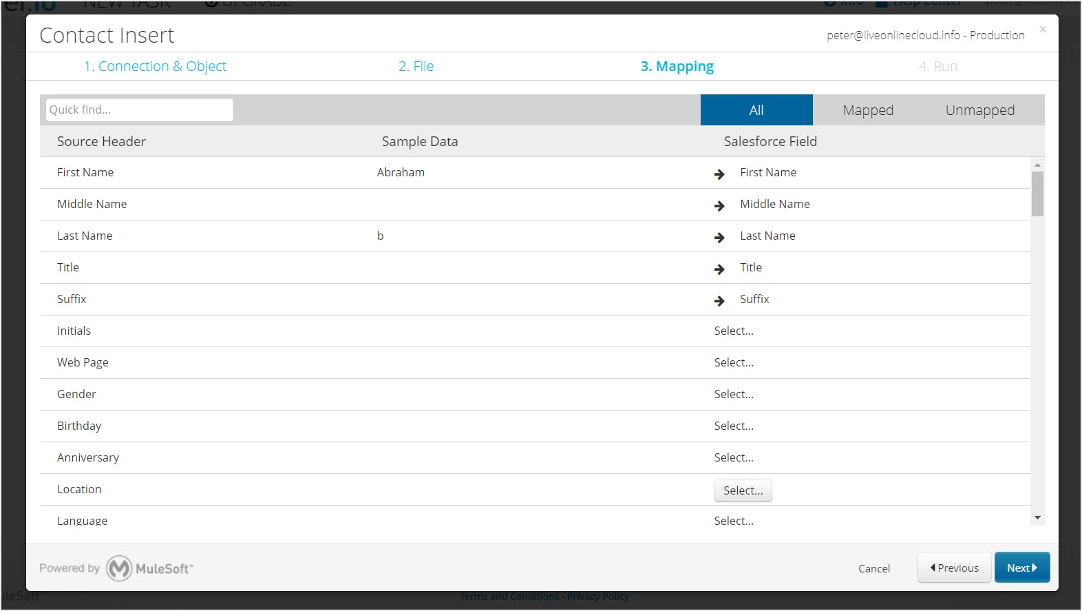 Data mapping- Salesforce