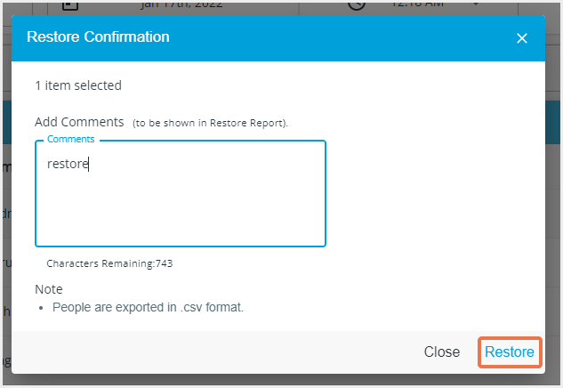 SysCloudリストア確認