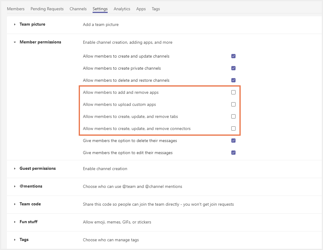 タブとコネクタの削除を防止