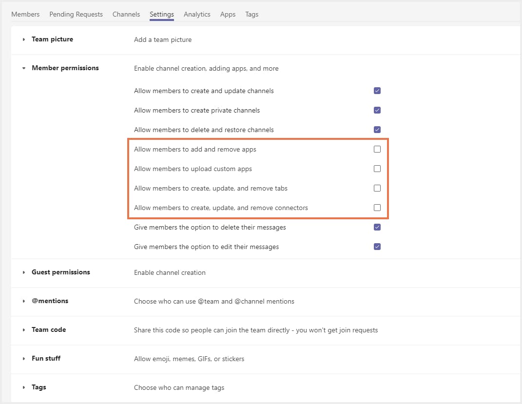 タブとコネクタの削除を防止