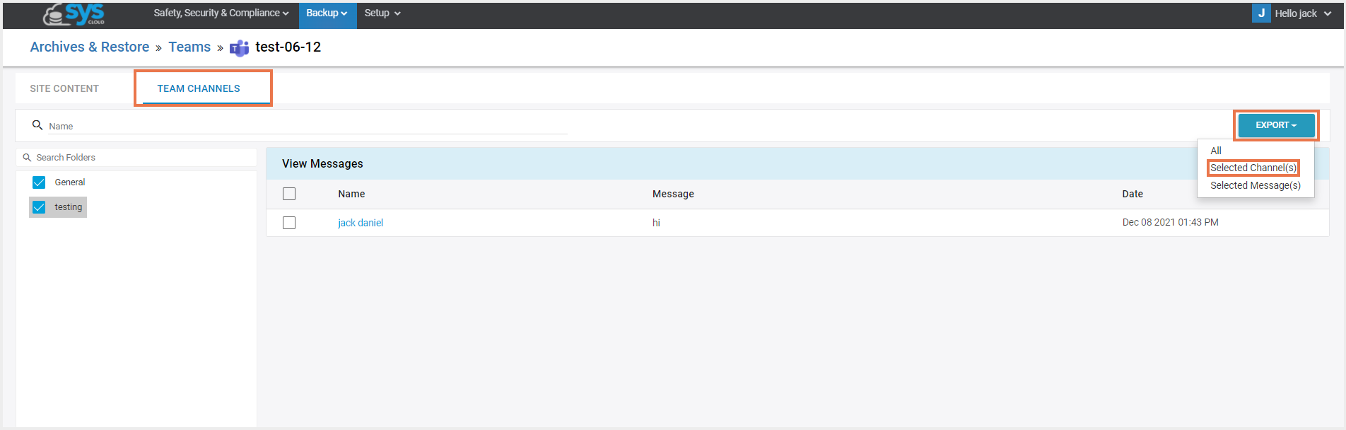 削除されたチームチャンネルの復元