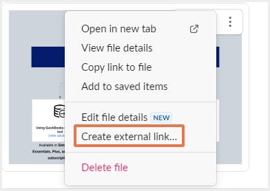 Create external link in Slack