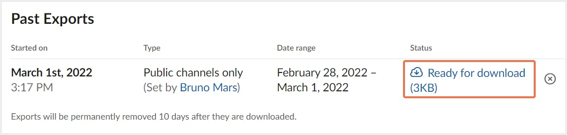 slackエクスポートをダウンロード