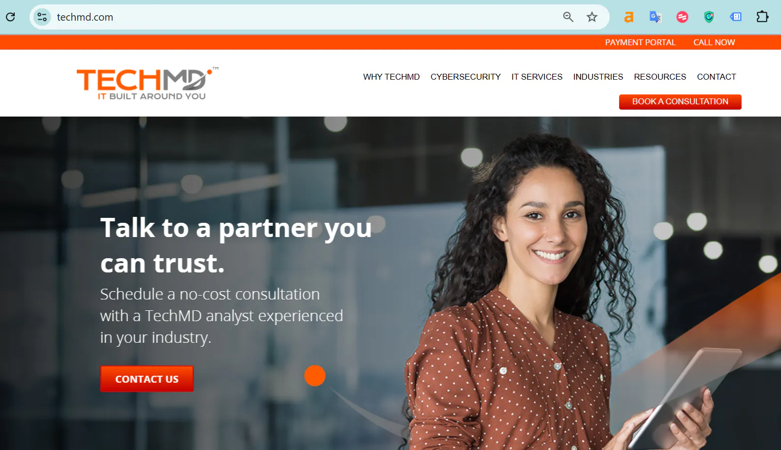 TechMD homepage CTAs