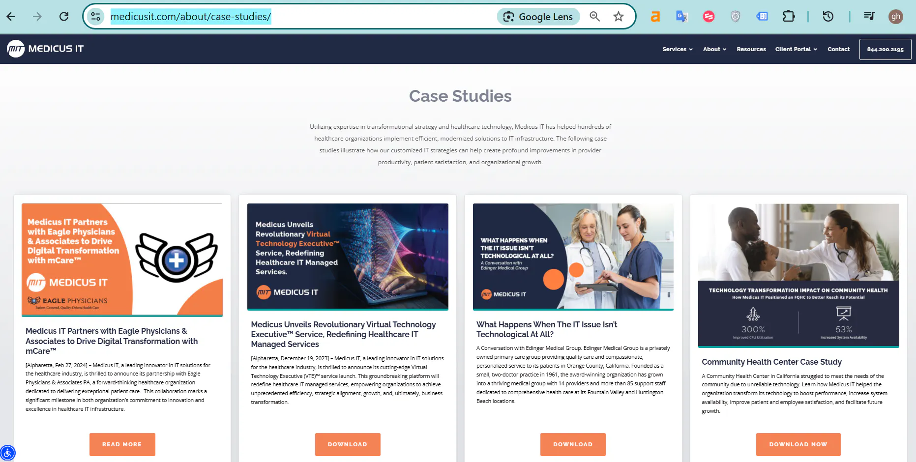 Medicus IT case study page