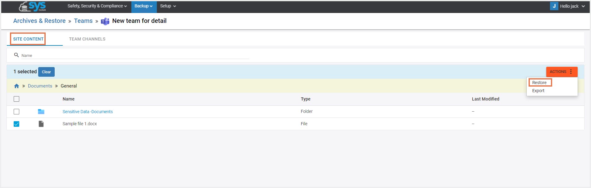 Teamsで削除されたファイルを復元
