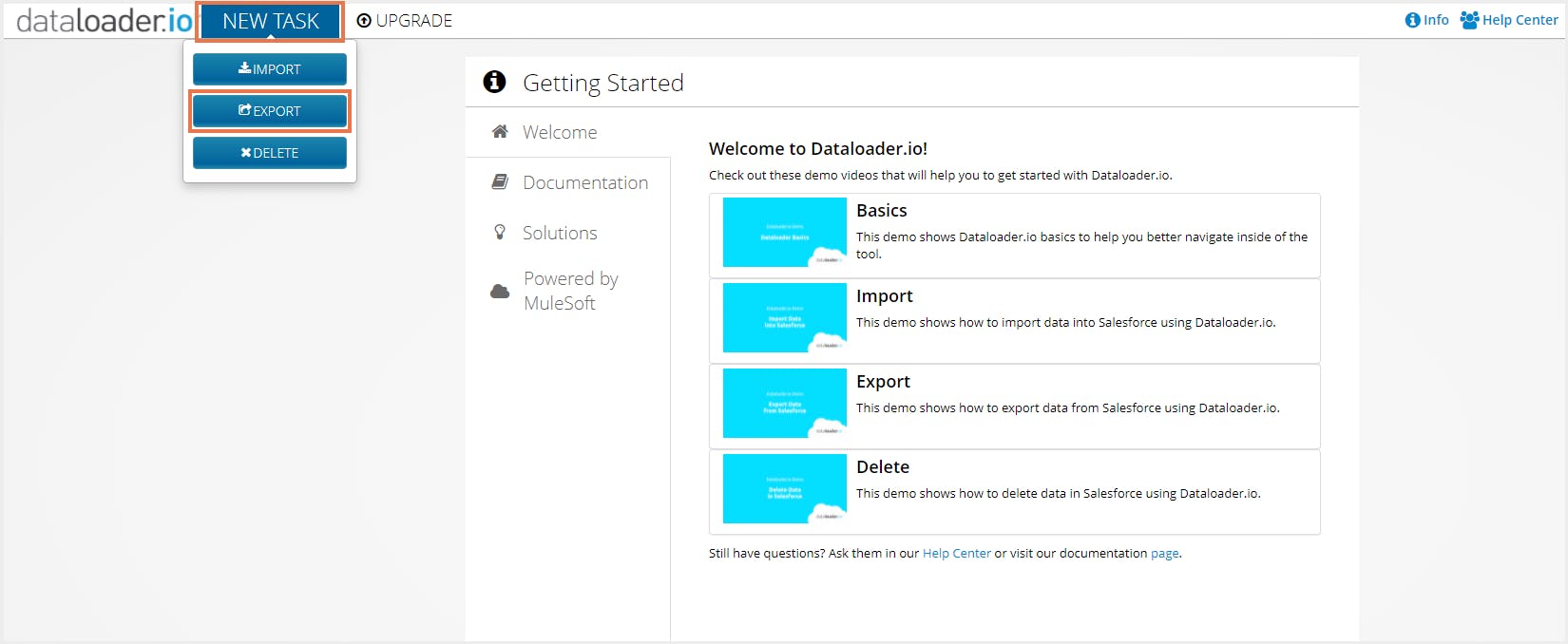 Salesforce data export with dataloader.io