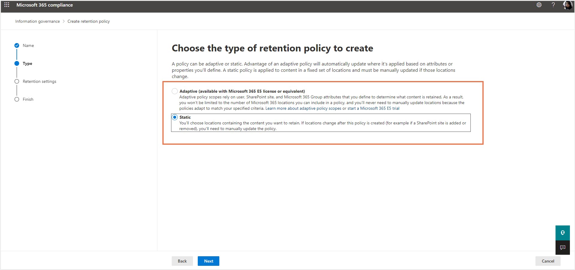 マイクロソフト 365 保持ポリシー - 範囲