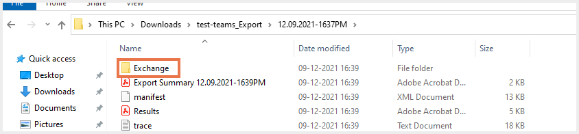 削除されたTeamsメッセージを復元 - 結果をエクスポート