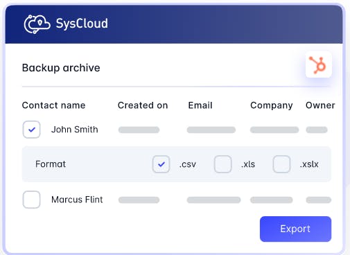 SysCloud backup archive