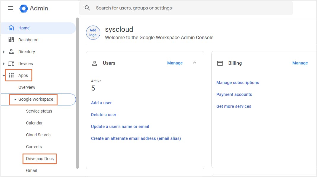 Apps-Google Workspace-Drive and Docs