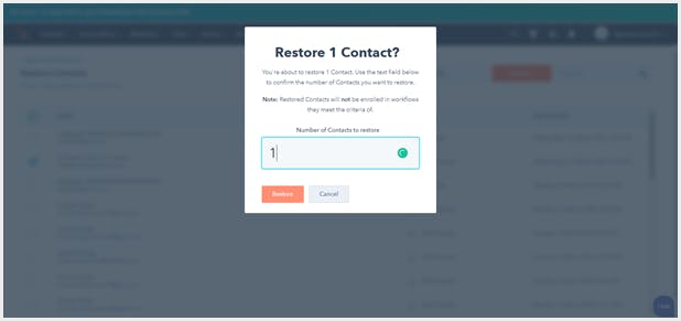 restore deleted hubspot contacts step 4