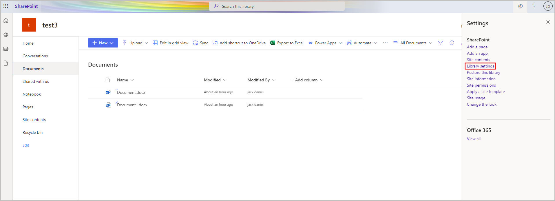 ライブラリ設定
