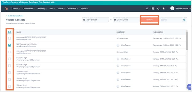 削除されたhubspotの連絡先を復元するステップ3
