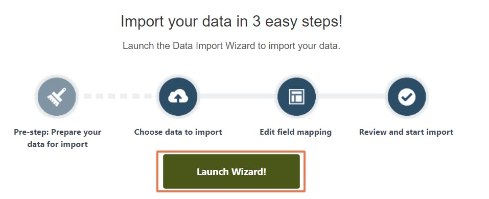 Launch Salesforce import wizard