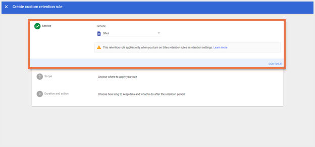 ステップ3 カスタム保持ルール