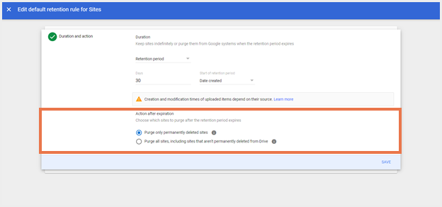 ステップ 5 デフォルトの保持