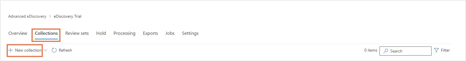 New Advanced eDiscovery collection
