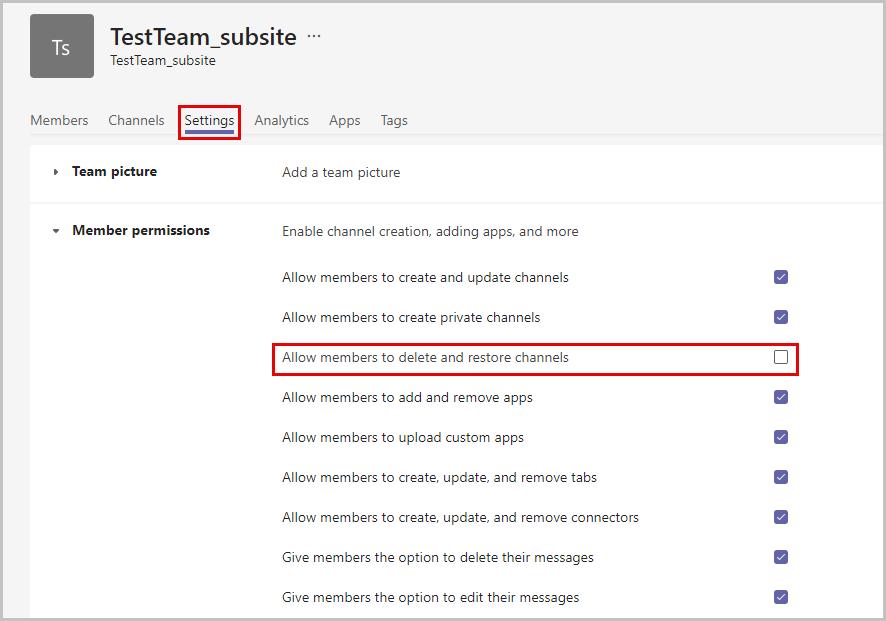 チャンネル削除の制限