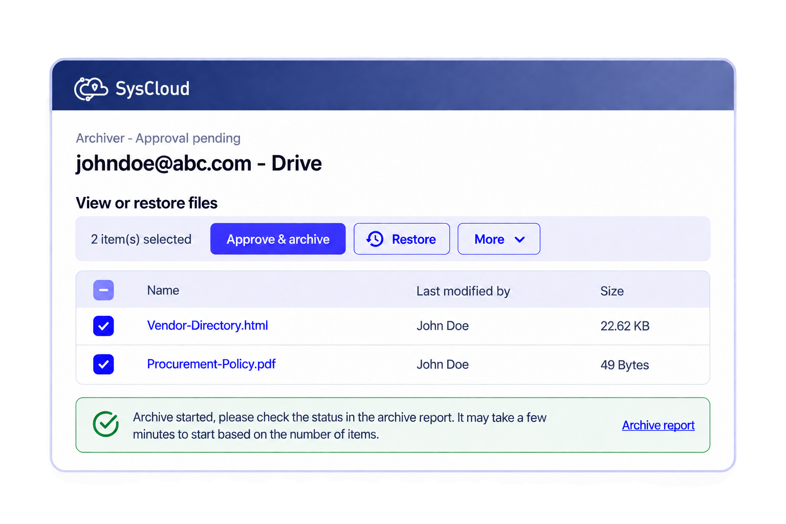 Archive inactive data to reduce cost and risk